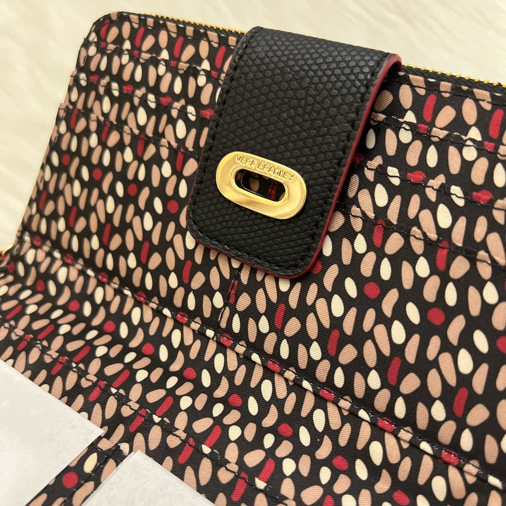 VERA BRADLEY - BLACK NYLON PREPPY POLLY LONG ZIP WALLET - Picture 8 of 10